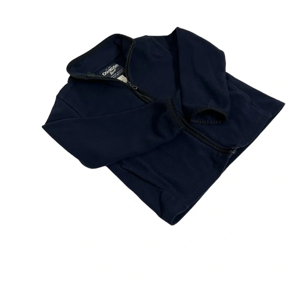 Oshkosh Bgosh Toddler’s Dark Blue Full Zip Fleece With Pockets